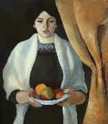 August Macke Portrait with Apples : Wife of the Artist oil painting artist